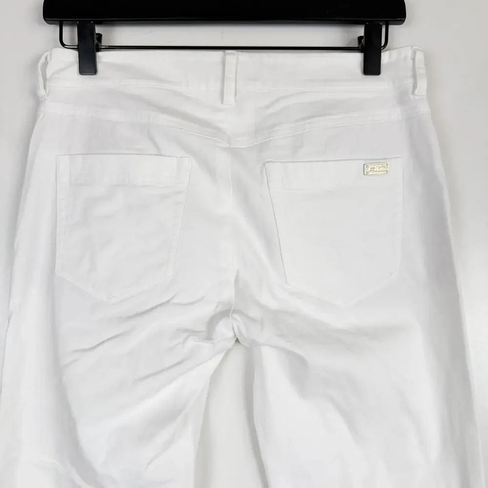 Polo Golf Ralph Lauren Low Rise Skinny Slim Leg Chino Pants White Ankle - 2